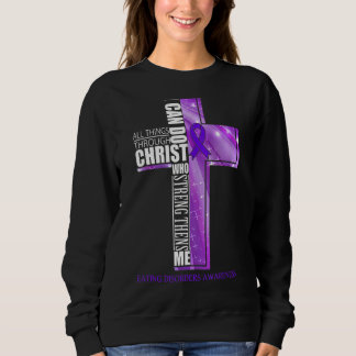Essstörungen Bewusstsein Christliche Cross Ribbon Sweatshirt