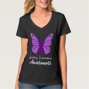 Essstörungen Sensibilisierung Schmetterling Lila S T-Shirt