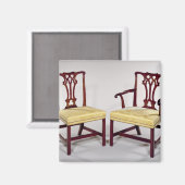 Essstühle, mit platschen Rückenlehnen überzogen Magnet (Vorderseite/Rückseite)