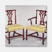 Essstühle, mit platschen Rückenlehnen überzogen Magnet (Vorne)