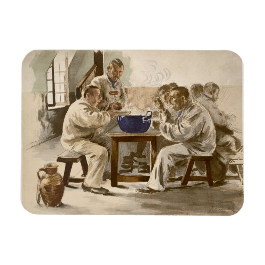 Esssuppe in den Barracks, von 'L'Estampe Moder Magnet (Horizontal)