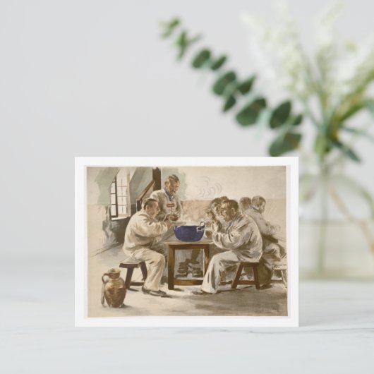Esssuppe in den Barracks, von 'L'Estampe Moder Postkarte (Stehend Vorderseite)