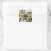 Esssuppe in den Barracks, von 'L'Estampe Moder Quadratischer Aufkleber (Tasche)