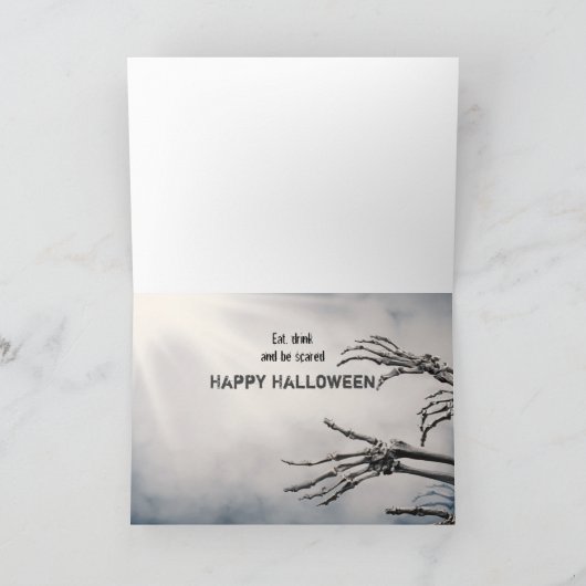 Esst Drink wird erschrecken Zombie Skeleton Hallow Karte (Innenseite)