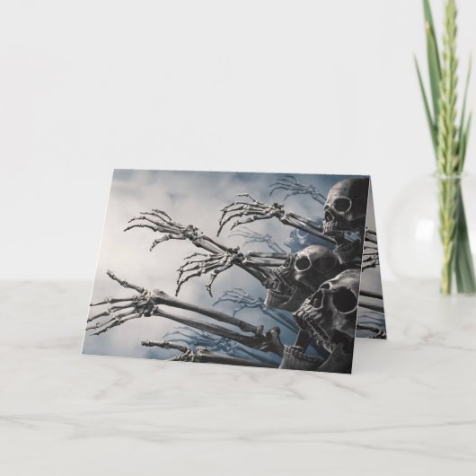 Esst Drink wird erschrecken Zombie Skeleton Hallow Karte (Vorderseite)