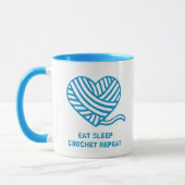 Esst schlafend Crochet Repeat Heart Yarn Ball Tasse (Links)