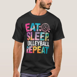 Esst Schlaft Volleyball Wiederholt Spieler Trainer T-Shirt
