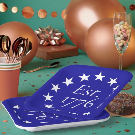 Est. 1776 Betsy Ross Flag Patriotes Geschenk Pappteller (Multi)