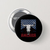 Est 1776 Kuhschädel am 4. Juli Button (Vorne & Hinten)