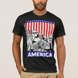 Est 1776 Patriotische US-amerikanische Flagge 4. J T-Shirt