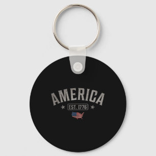 Est. 1776 Patriotische US-amerikanische Flagge 4. Schlüsselanhänger