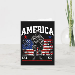 Est 1776 Patriotische US-amerikanische Vintage-Fla Karte