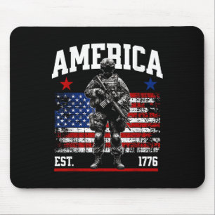 Est 1776 Patriotische US-amerikanische Vintage-Fla Mousepad