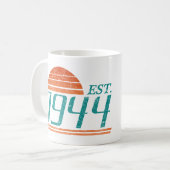 Est. 1944 Vintag 80 Jahre alt Kaffeetasse (Vorderseite Links)