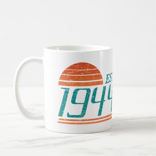 Est. 1944 Vintag 80 Jahre alt Kaffeetasse (Links)