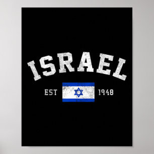 Est. 1948 Israelis Tag der Unabhängigkeit mit Flag Poster