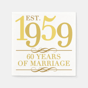 Est. 1959 60. Hochzeitstag Serviette