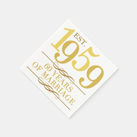 Est. 1959 60. Hochzeitstag Serviette (Ecke)