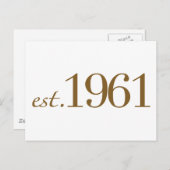 Est 1961 (Geburtsjahr) Postkarte (Vorne/Hinten)