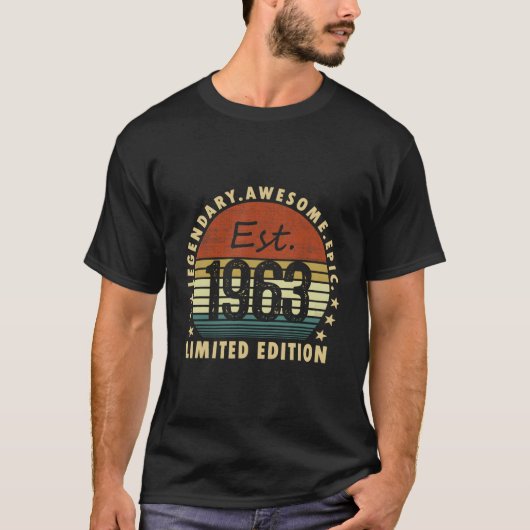 Est 1963 Edition Legendary Phantastisch Epic Seit T-Shirt (Vorderseite)