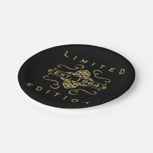 Est. 1964 60. Geburtstag Pappteller (Schrägansicht)