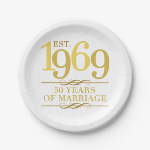 Est. 1969 50. Hochzeitstag Pappteller
