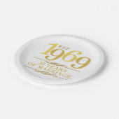 Est. 1969 50. Hochzeitstag Pappteller (Schrägansicht)