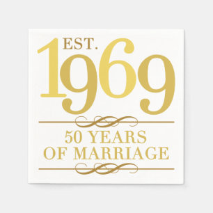 Est. 1969 50. Hochzeitstag Serviette