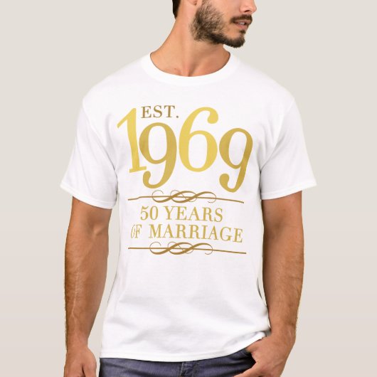 Est. 1969 50. Hochzeitstag T-Shirt (Vorderseite)