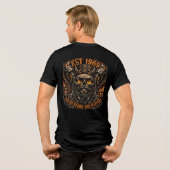 Est 1969 Bärtiger Totenkopf Biker Tri-Blend Shirt (Rückseite voll)