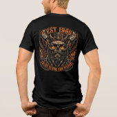 Est 1969 Bärtiger Totenkopf Biker Tri-Blend Shirt (Rückseite)