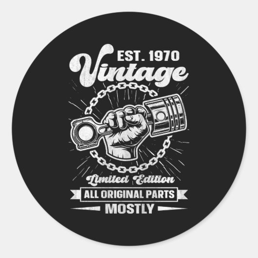 Est 1970 All Original P Car 53. Runder Aufkleber (Vorderseite)