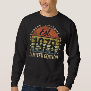 Est 1978 Limited Edition 47. Geburtstag Vintag 47 Sweatshirt