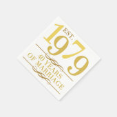 Est. 1979 40. Hochzeitstag Serviette (Ecke)
