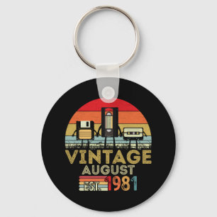 EST 1981 August Vintage 40. Geburtstag Schlüsselanhänger