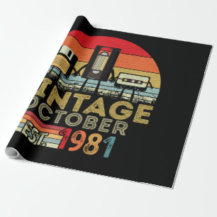 EST 1981 Oktober Vintag 40. Geburtstag Geschenkpapier