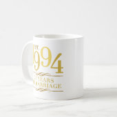 Est. 1994 25. Hochzeitstag Kaffeetasse (Vorderseite Links)