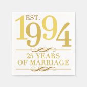 Est. 1994 25. Hochzeitstag Serviette (Vorderseite)