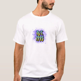 Est. 1995 - Fett formatierter Retro-Spritzer T-Shirt