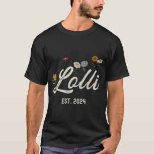 Est 2024 Floral Mütter Tag Neue Eltern Schwangersc T-Shirt
