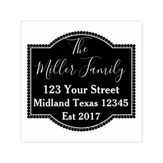 Est Date für Elegante Monogramm-Rücksendeadresse Permastempel (Design)