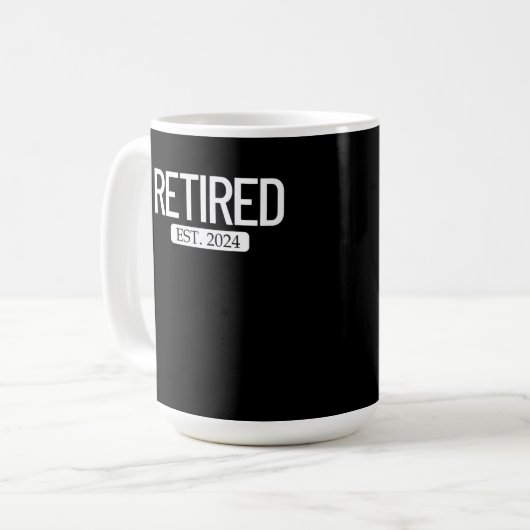 Est erschöpft. 2024 Arbeitsruhestandsruhe Kaffeetasse (Vorderseite Links)