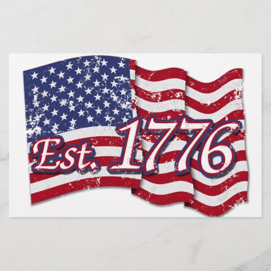Est. Flag 1776 USA - Not leidend Briefpapier (Vorderseite)