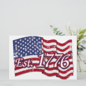 Est. Flag 1776 USA - Not leidend Briefpapier (Stehend Vorderseite)