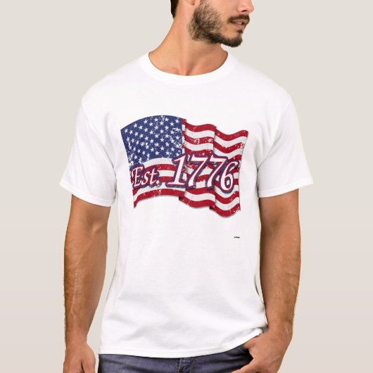 Est. Flag 1776 USA - Not leidend T-Shirt (Vorderseite)