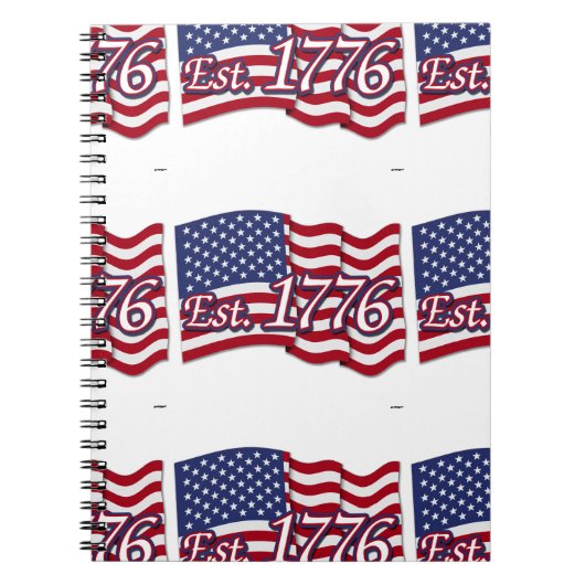 Est. Flag 1776 USA Notizblock (Vorderseite)