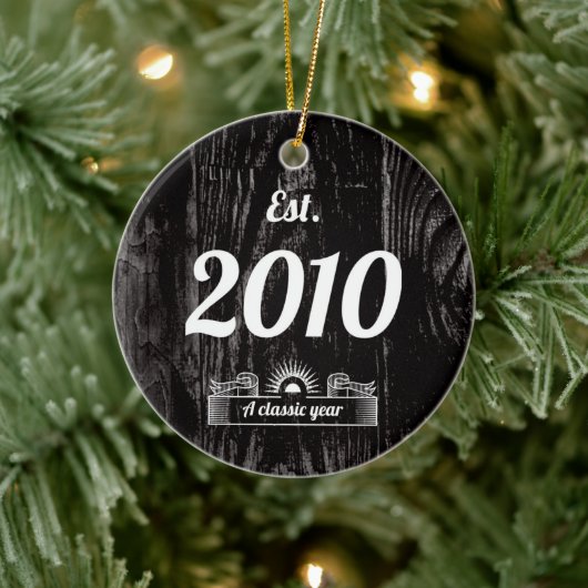 Est. im Jahr 2010 ein Personalisiertes klassisches Keramik Ornament (Baum)