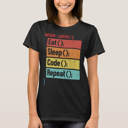 EST Sleep Code Wiederholen Software-Entwickler IT T-Shirt (Vorderseite)
