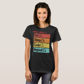 EST Sleep Code Wiederholen Software-Entwickler IT T-Shirt (Vorne ganz)