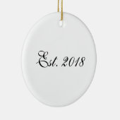 Est. Year Personalized Couple Design Keramik Ornament (Rechts)